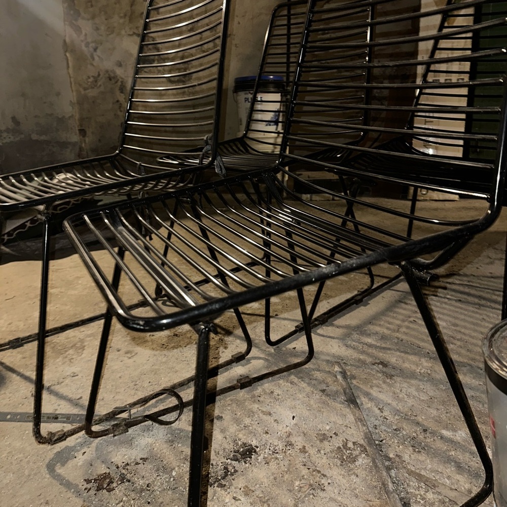 Black Metal Wire Chairs